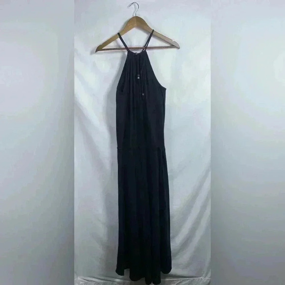 Athleta Malti Maxi Black High Low Hem, Halter Top #983210 in Size Small. - Picture 4 of 14